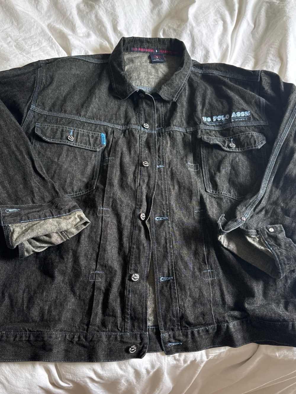 U.S. Polo Assn. Men's Charcoal Black Denim Shirt Jacket